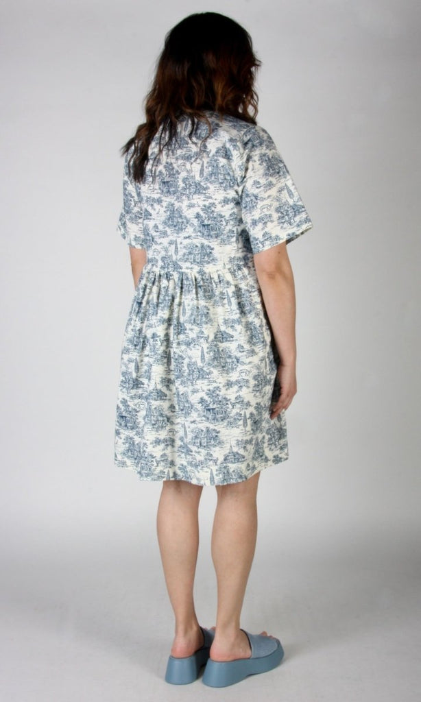 Birds of North America Citril Finch (Navy Village Toile) - Victoire BoutiqueBirds of North AmericaDresses Ottawa Boutique Shopping Clothing