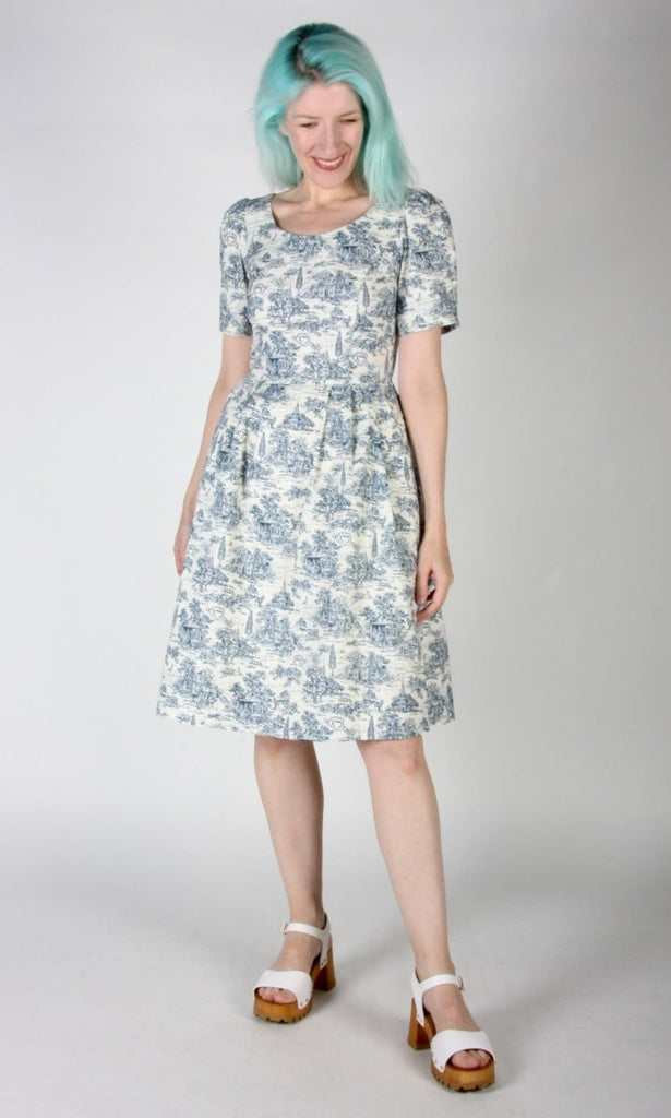 Birds of North America Winter Chippy Dress - Navy Village Toile (Pre-Order) - Victoire BoutiqueBirds of North AmericaDresses Ottawa Boutique Shopping Clothing