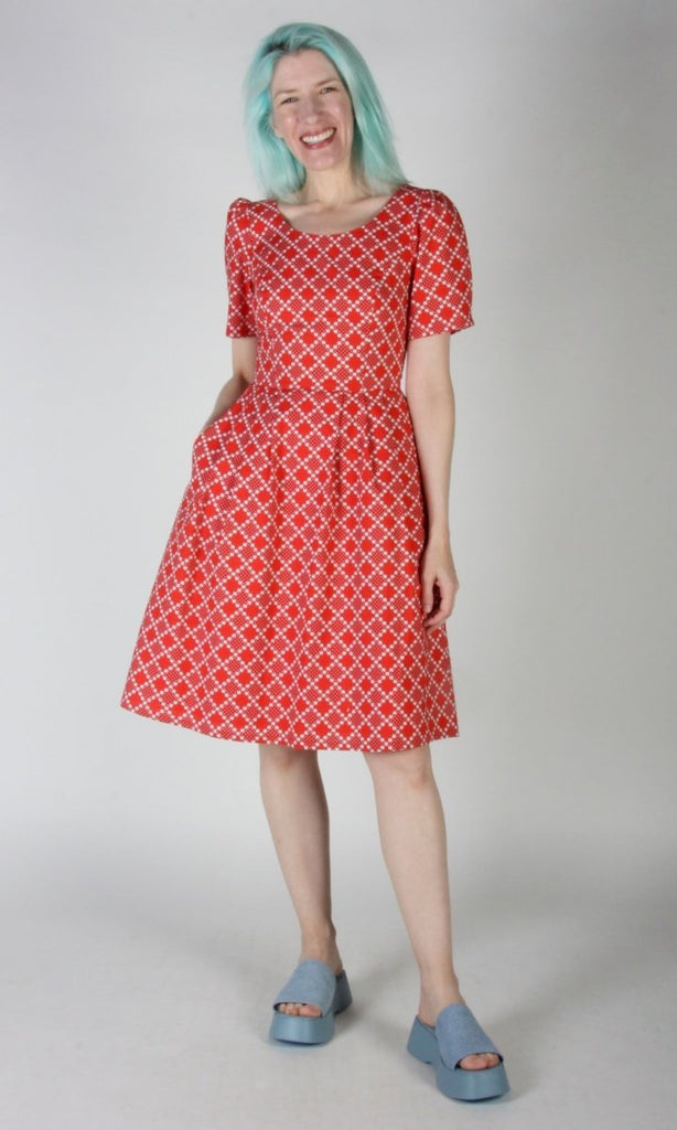 Birds of North America Winter Chippy Dress - Red Patches (Pre-Order) - Victoire BoutiqueBirds of North AmericaDresses Ottawa Boutique Shopping Clothing