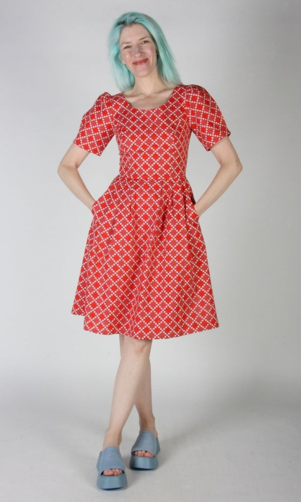 Birds of North America Winter Chippy Dress - Red Patches (Pre-Order) - Victoire BoutiqueBirds of North AmericaDresses Ottawa Boutique Shopping Clothing