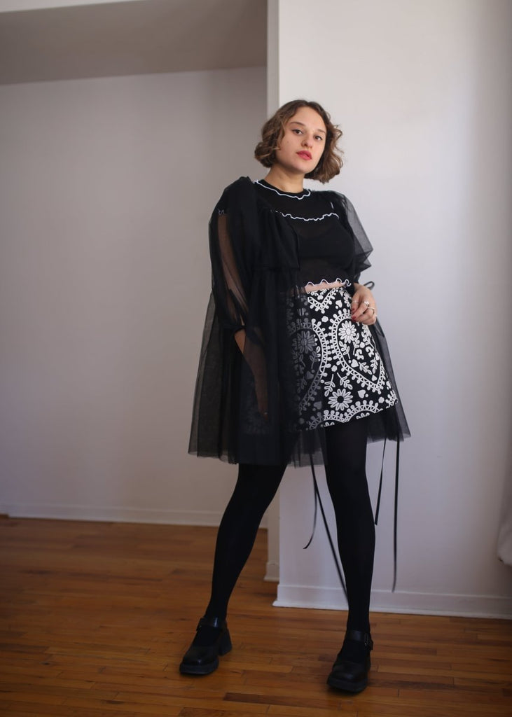 Eliza Faulkner Tara Skirt (Black & White Jacquard) - Victoire BoutiqueEliza FaulknerBottoms Ottawa Boutique Shopping Clothing
