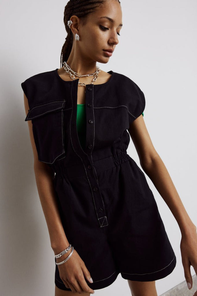 Eve Gravel Atwood Romper - Black (In Store) - Victoire BoutiqueEve GravelJumpsuits Ottawa Boutique Shopping Clothing