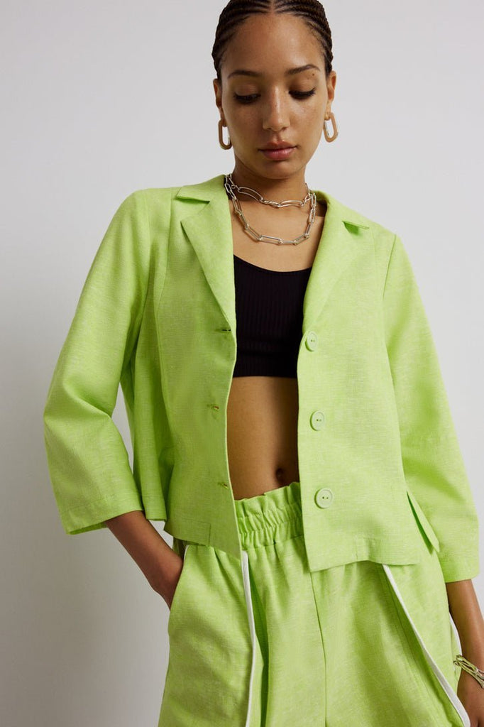 Eve Gravel Barty Blazer - Key Lime (In Store) - Victoire BoutiqueEve GravelTops Ottawa Boutique Shopping Clothing