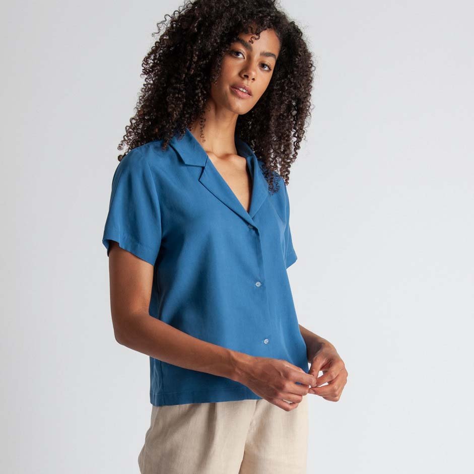 Lepidoptere Bertille Shirt (Blue) - Victoire BoutiqueLepidoptereTops Ottawa Boutique Shopping Clothing