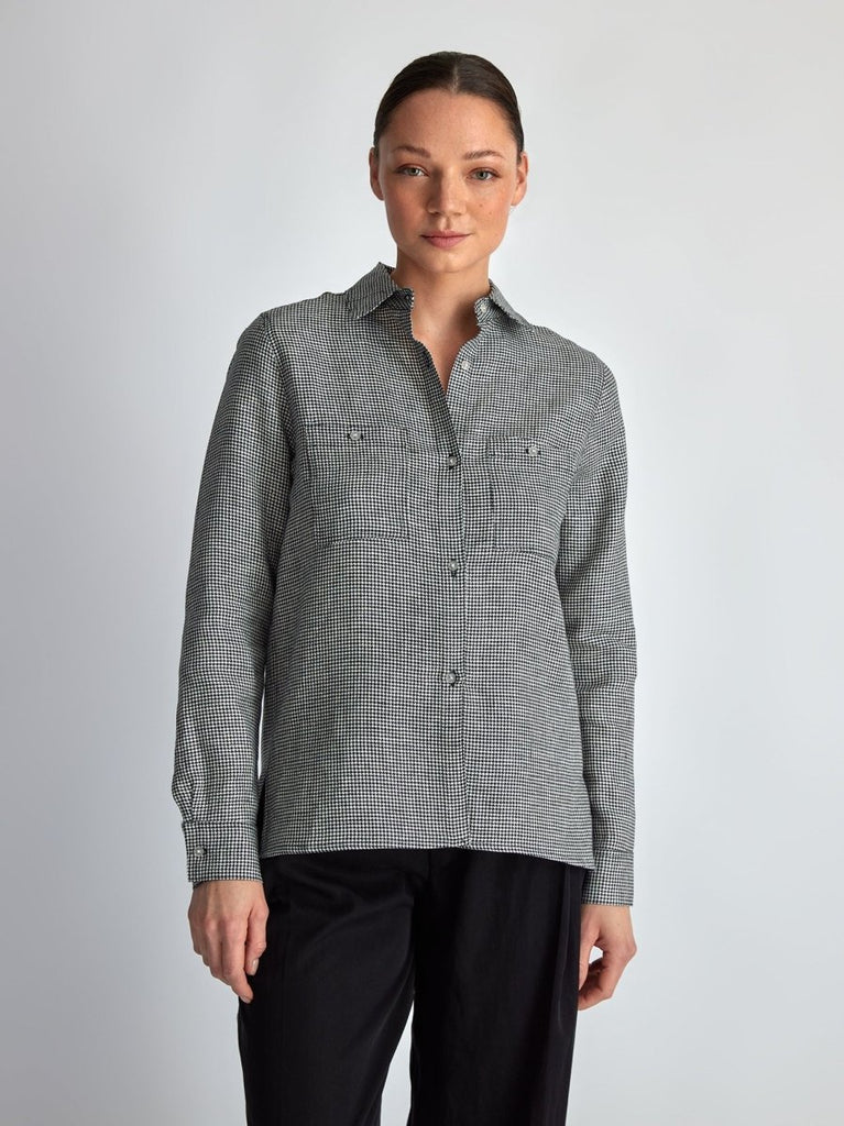 Lepidoptere Denise Shirt (Houndstooth) - Victoire BoutiqueLepidoptereTops Ottawa Boutique Shopping Clothing