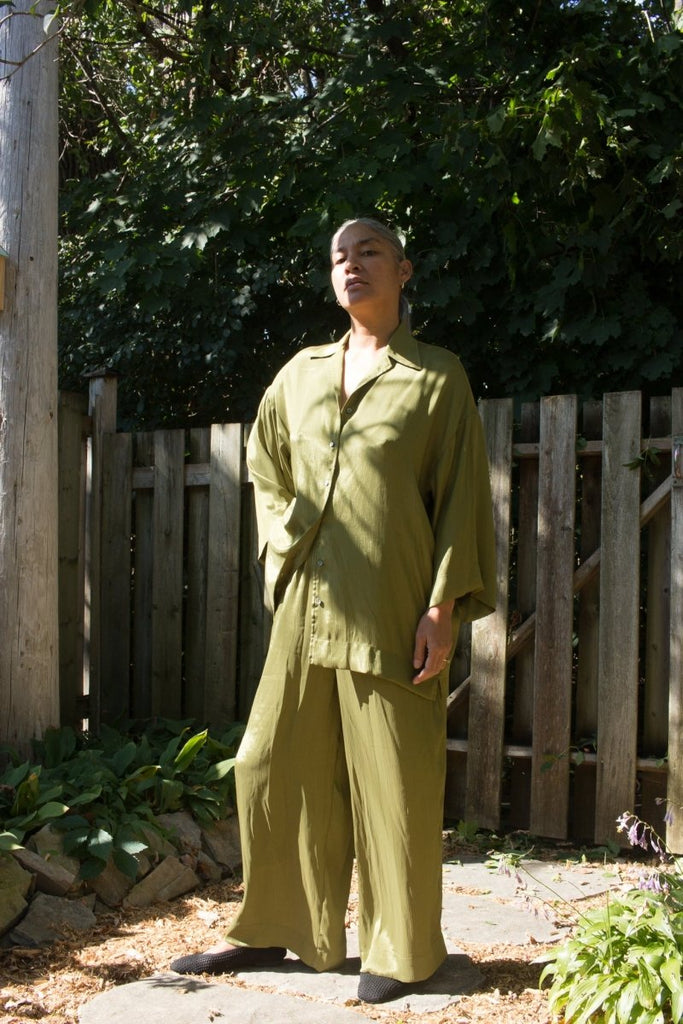 A Bronze Age Onsen Pant (Chartreuse Yoryu) - Victoire BoutiqueA Bronze AgeBottoms Ottawa Boutique Shopping Clothing