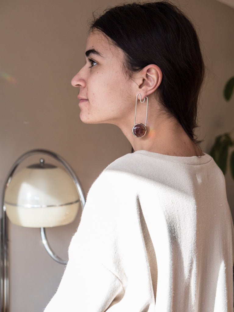 Anne Dahl Agate Long Drop Stud Earrings - Victoire BoutiqueAnne DahlEarrings Ottawa Boutique Shopping Clothing