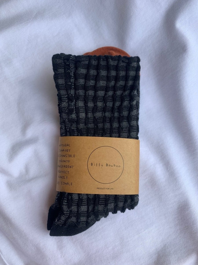 Billy Bamboo Gingham Socks (Earth Tones) - Victoire BoutiqueBilly BambooSocks Ottawa Boutique Shopping Clothing