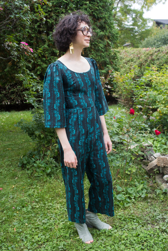 Birds of North America Dickcissel Jumpsuit - Teal Buttercups (Online Exclusive) - Victoire BoutiqueBirds of North AmericaJumpsuits Ottawa Boutique Shopping Clothing
