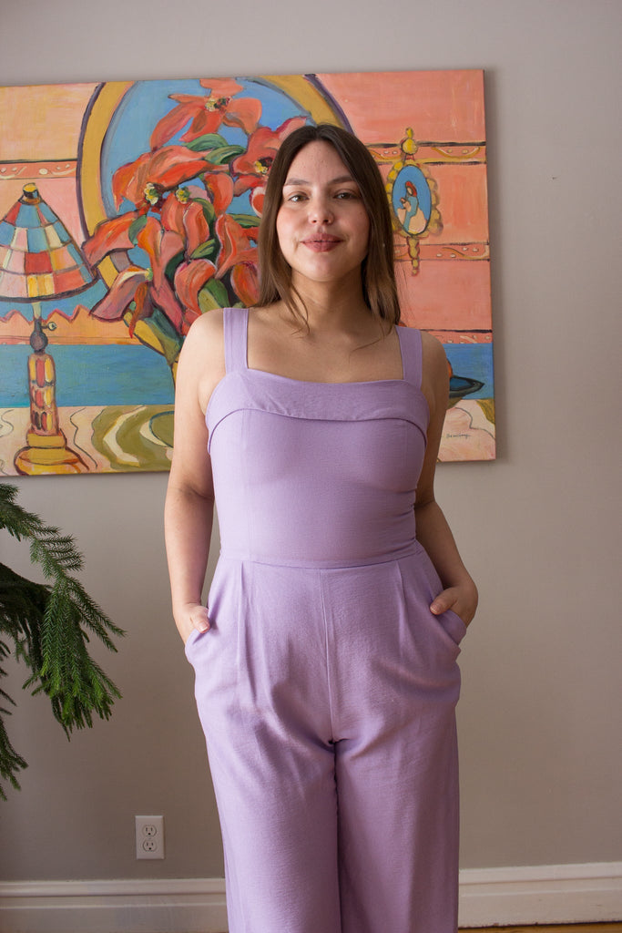 Birds of North America Sandgrouse Jumpsuit (Pasque Flower) - Victoire BoutiqueBirds of North AmericaJumpsuits Ottawa Boutique Shopping Clothing