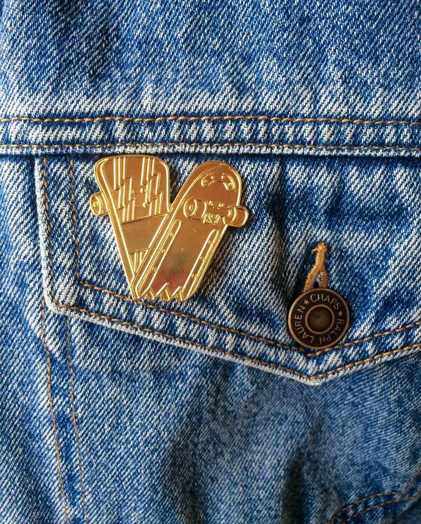 Bruised Tongue Gold Snapped Skateboard Pin - Victoire BoutiqueBruised TonguePins & Patches Ottawa Boutique Shopping Clothing