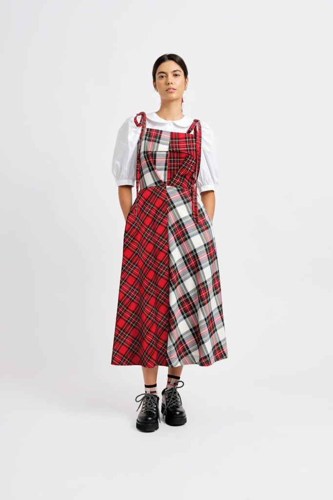 Eliza Faulkner Half-Half Dress (Red Plaid Combo) - Victoire BoutiqueEliza FaulknerDresses Ottawa Boutique Shopping Clothing