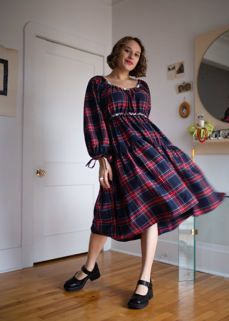 Eliza Faulkner Josie Dress - Navy Plaid (Online Exclusive) - Victoire BoutiqueEliza FaulknerDresses Ottawa Boutique Shopping Clothing