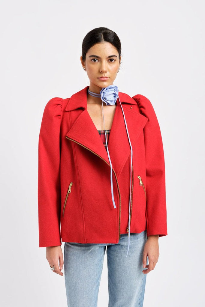 Eliza Faulkner Valentine Moto Coat (Red) - Victoire BoutiqueEliza FaulknerOuterwear Ottawa Boutique Shopping Clothing