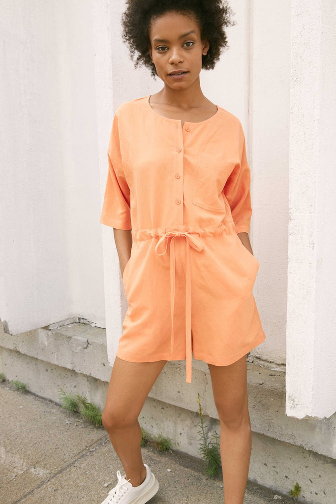 Eve Gravel Patchouli Romper - Papaya (In Store) - Victoire BoutiqueEve GravelJumpsuits Ottawa Boutique Shopping Clothing