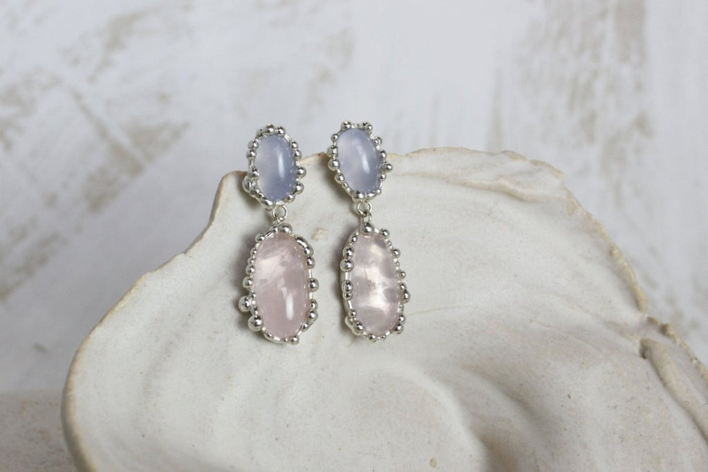 House of Hudson Blobby Quartz and Chalcedony Earrings - Victoire BoutiqueHouse of HudsonEarrings Ottawa Boutique Shopping Clothing