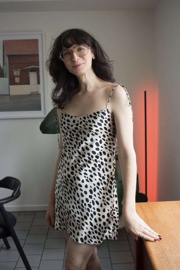 Jacoba Jane Seraphina Silk Satin Mini Dress (Black And White) - Victoire BoutiqueJacoba JaneDresses Ottawa Boutique Shopping Clothing