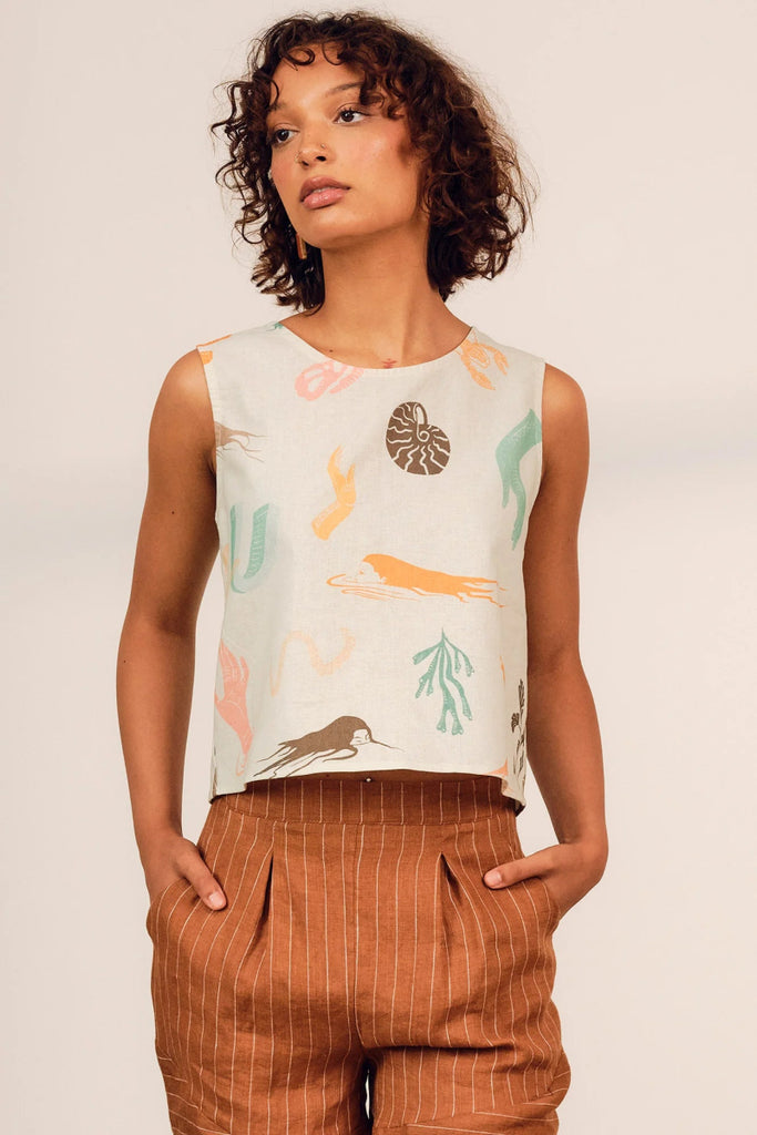 Jennifer Glasgow Tenaya Top (Seashore Print) - Victoire BoutiqueJennifer GlasgowTops Ottawa Boutique Shopping Clothing