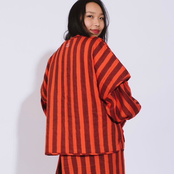 Kate Austin Designs Zora Jacket (Clay Wide Stripe) - Victoire BoutiqueKate Austin DesignsOuterwear Ottawa Boutique Shopping Clothing