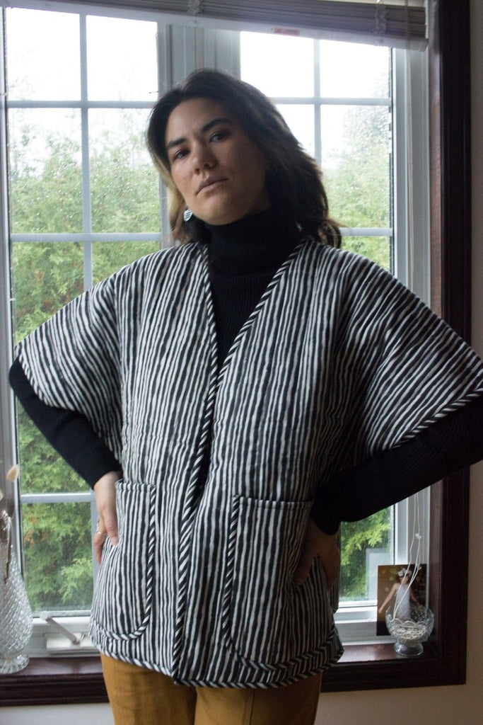 Kate Austin Designs Zora Jacket (Wavy Stripe/Black Constellation) - Victoire BoutiqueKate Austin DesignsOuterwear Ottawa Boutique Shopping Clothing