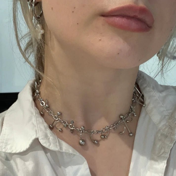 LILOU Gems Pierced Necklace - Victoire BoutiqueLILOU GemsNecklaces Ottawa Boutique Shopping Clothing