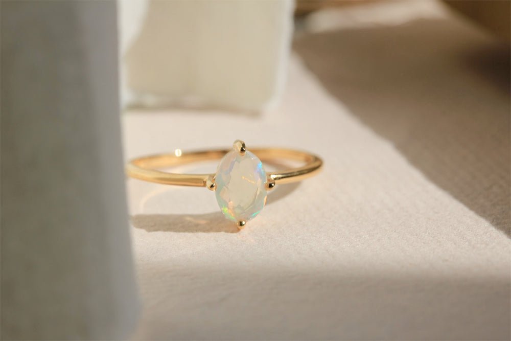 Little Gold Ava Ring (Opal) - Victoire BoutiqueLittle GoldRings Ottawa Boutique Shopping Clothing