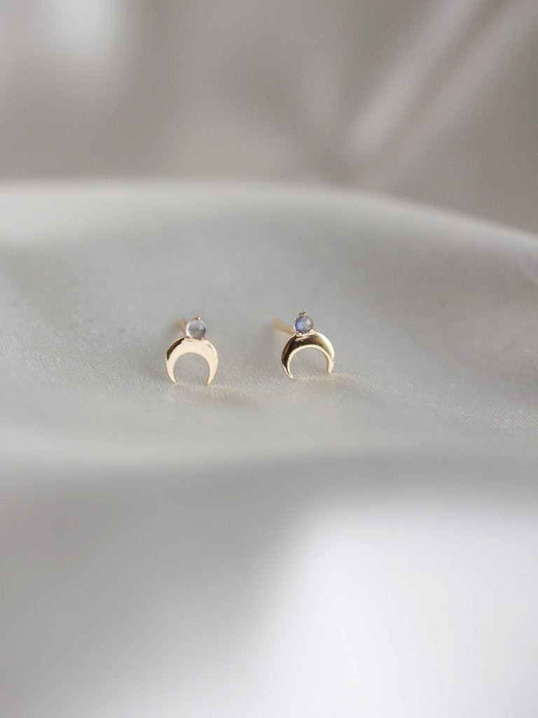 Little Gold Cassiopeia Studs (Moonstone) - Victoire BoutiqueLittle GoldEarrings Ottawa Boutique Shopping Clothing