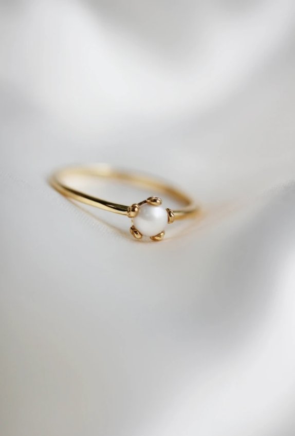 Little Gold Tiny Pearl Flower Ring - Victoire BoutiqueLittle GoldRings Ottawa Boutique Shopping Clothing