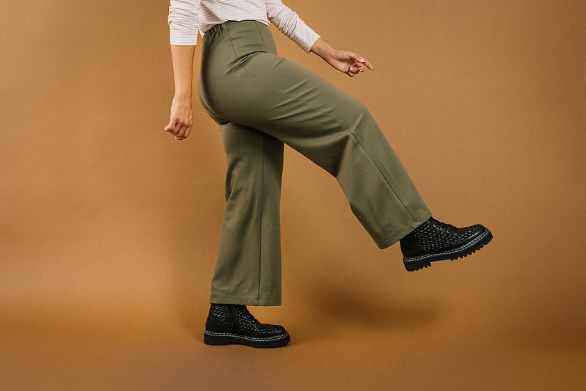 Mercedes Morin Flare Pants (Khaki) - Victoire BoutiqueMercedes MorinBottoms Ottawa Boutique Shopping Clothing