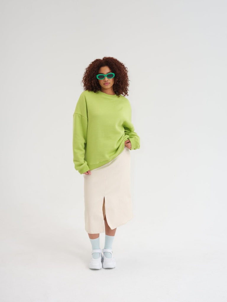 Odeyalo Anemone Crew Neck Sweater (Green) - Victoire BoutiqueOdeyaloTops Ottawa Boutique Shopping Clothing