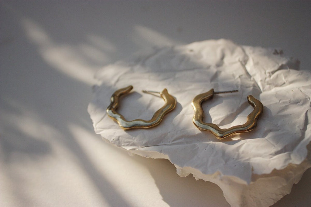 Rowe Wave Hoops (Silver or Brass) - Victoire BoutiqueRoweEarrings Ottawa Boutique Shopping Clothing