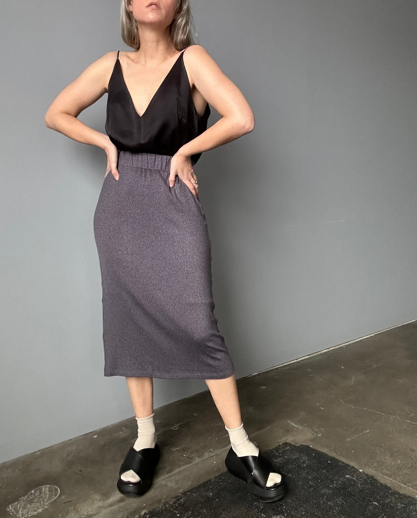 Waves of Hydra Angel '98 Knit Skirt (Grey) - Victoire BoutiqueWaves of HydraBottoms Ottawa Boutique Shopping Clothing