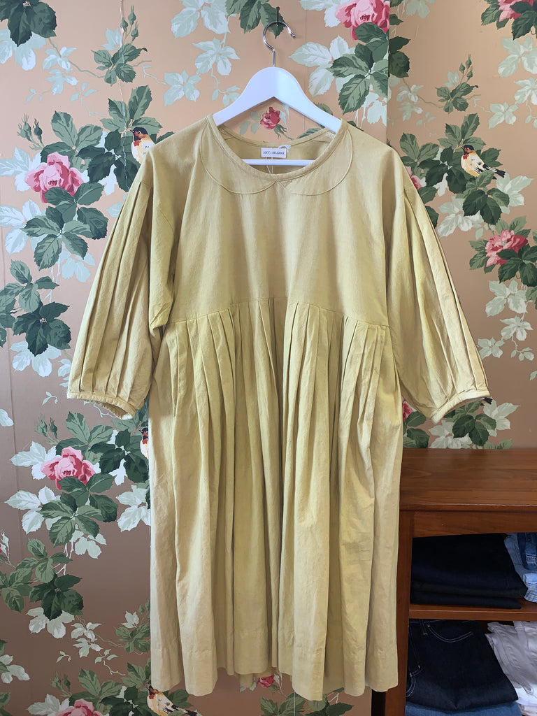 Hey Johanna Pleated Dress Marigold Zero Waste Victoire Boutique Ottawa Canadian Designer