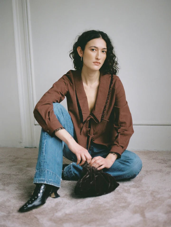 A Bronze Age Ira Top (Wine Stripe) - Victoire BoutiqueA Bronze AgeTops Ottawa Boutique Shopping Clothing