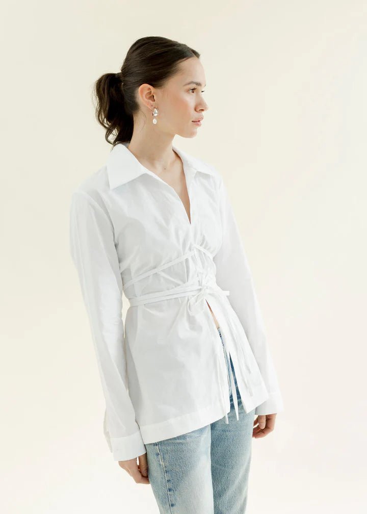 A Bronze Age Revel Blouse (White Poplin) - Victoire BoutiqueA Bronze AgeTops Ottawa Boutique Shopping Clothing