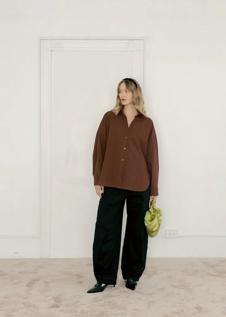 A Bronze Age Robbie Shirt (Wine Stripe) - Victoire BoutiqueA Bronze AgeTops Ottawa Boutique Shopping Clothing