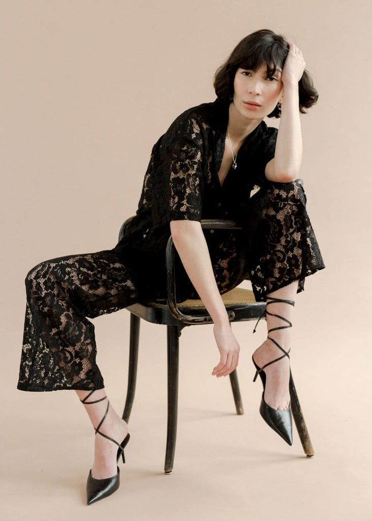 A Bronze Age Romeo Button Down (Black Lace) - Victoire BoutiqueA Bronze AgeTops Ottawa Boutique Shopping Clothing