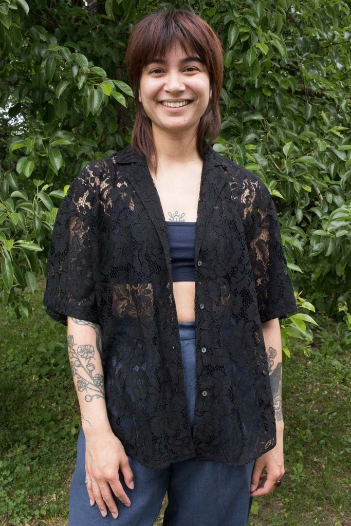 A Bronze Age Romeo Button Down (Black Lace) - Victoire BoutiqueA Bronze AgeTops Ottawa Boutique Shopping Clothing