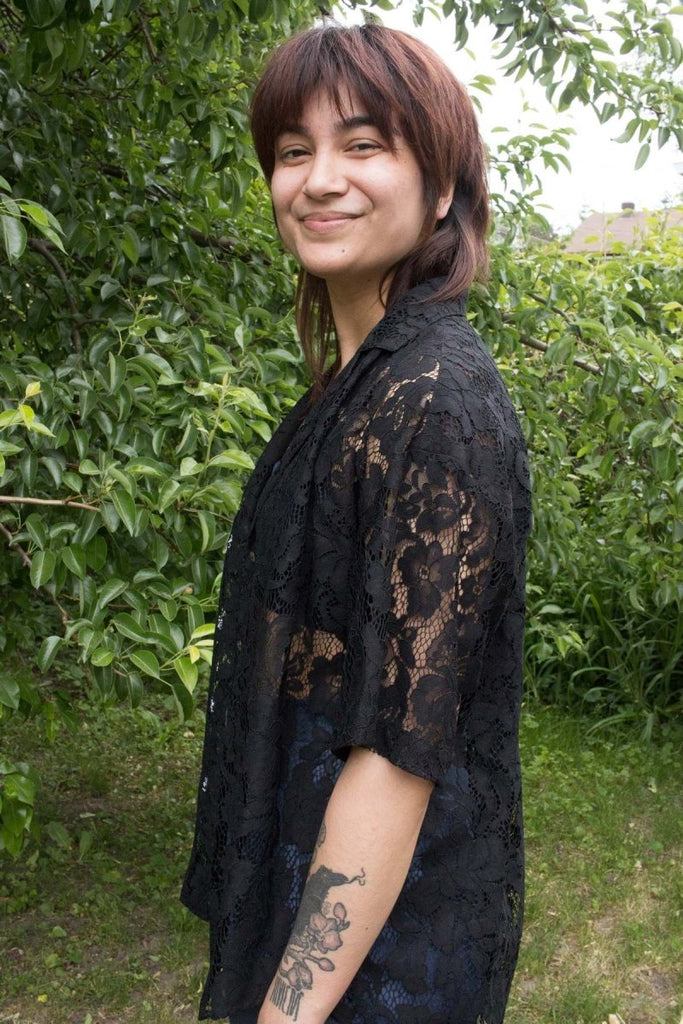 A Bronze Age Romeo Button Down (Black Lace) - Victoire BoutiqueA Bronze AgeTops Ottawa Boutique Shopping Clothing