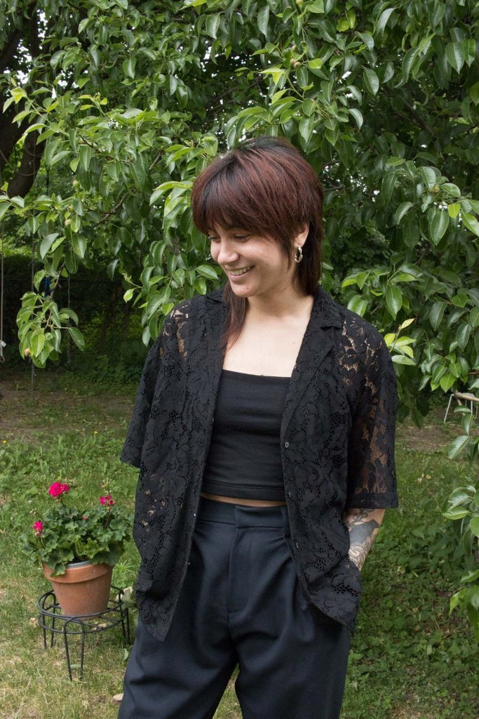 A Bronze Age Romeo Button Down (Black Lace) - Victoire BoutiqueA Bronze AgeTops Ottawa Boutique Shopping Clothing
