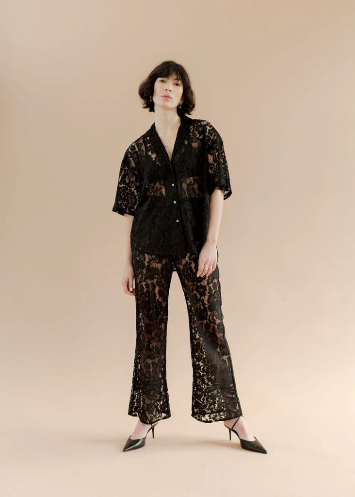 A Bronze Age Romeo Button Down (Black Lace) - Victoire BoutiqueA Bronze AgeTops Ottawa Boutique Shopping Clothing