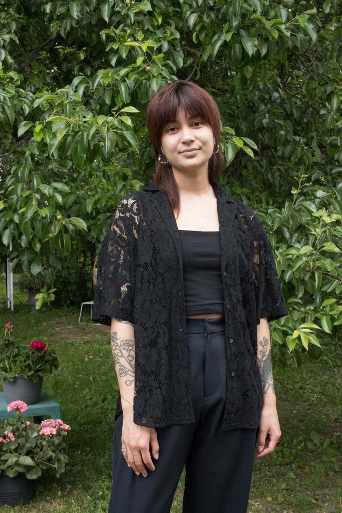 A Bronze Age Romeo Button Down (Black Lace) - Victoire BoutiqueA Bronze AgeTops Ottawa Boutique Shopping Clothing
