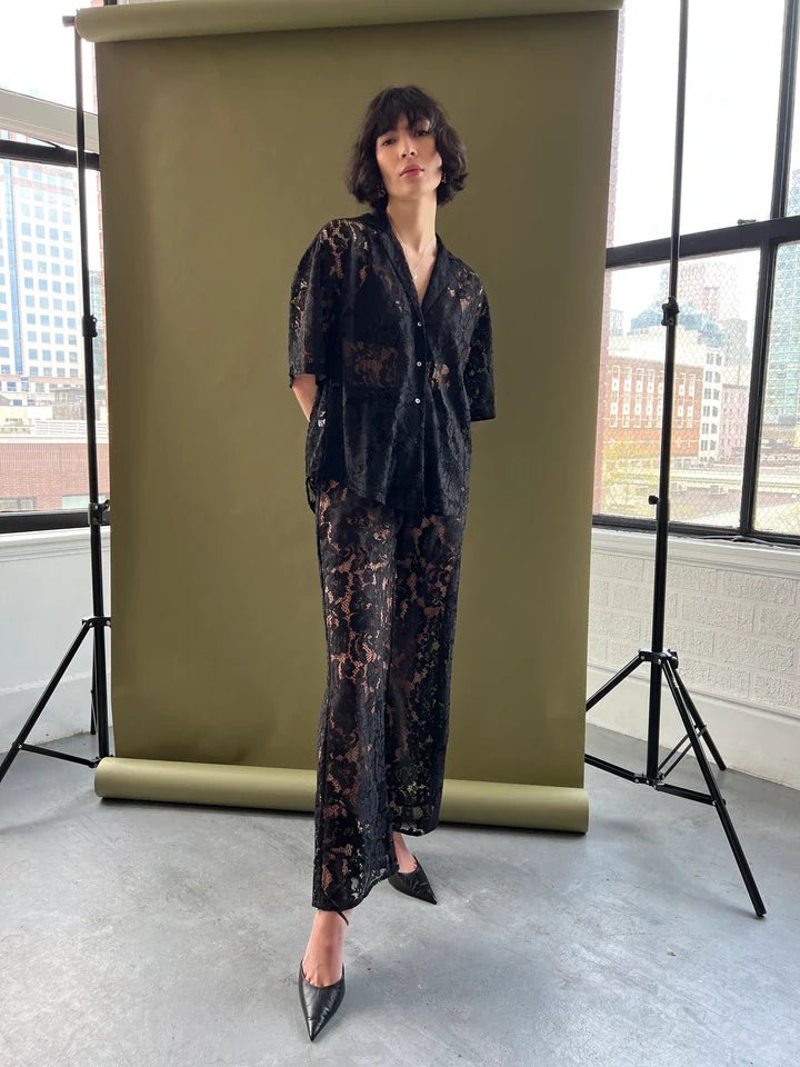 A Bronze Age Romeo Button Down (Black Lace) - Victoire BoutiqueA Bronze AgeTops Ottawa Boutique Shopping Clothing