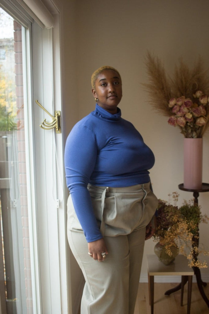 Amanda Moss Brigid Long Sleeve Turtleneck (Cobalt) - Victoire BoutiqueAmanda MossTops Ottawa Boutique Shopping Clothing