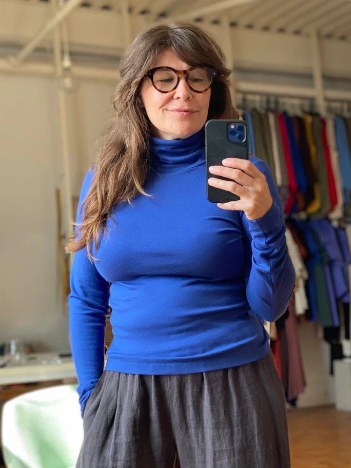 Amanda Moss Brigid Long Sleeve Turtleneck (Cobalt) - Victoire BoutiqueAmanda MossTops Ottawa Boutique Shopping Clothing