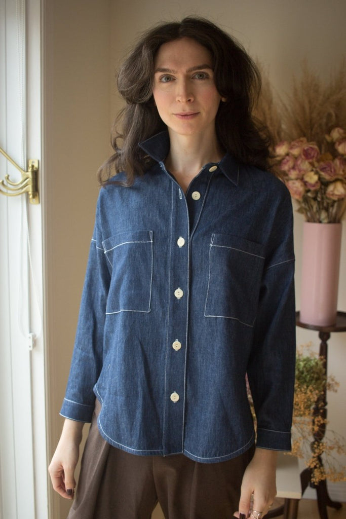 Amanda Moss Burdock Shirt (Denim) - Victoire BoutiqueAmanda MossTops Ottawa Boutique Shopping Clothing