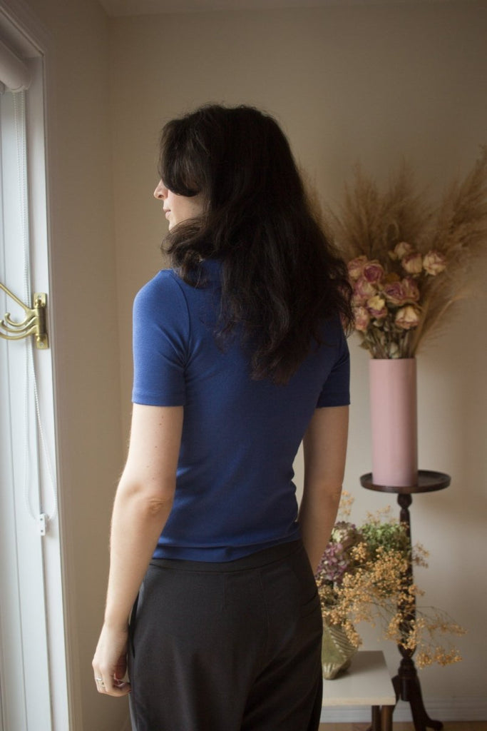 Amanda Moss Nico Short Sleeve Turtleneck (Cobalt) - Victoire BoutiqueAmanda MossTops Ottawa Boutique Shopping Clothing