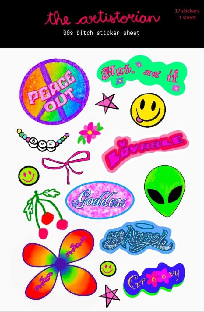 Artistorian 90s Bitch Sticker Sheet - Victoire BoutiqueArtistorianStickers Ottawa Boutique Shopping Clothing