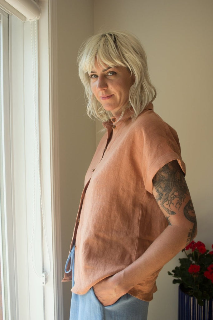 Atelier B Loose Fitting Shirt (Coffee) - Victoire BoutiqueAtelier BTops Ottawa Boutique Shopping Clothing