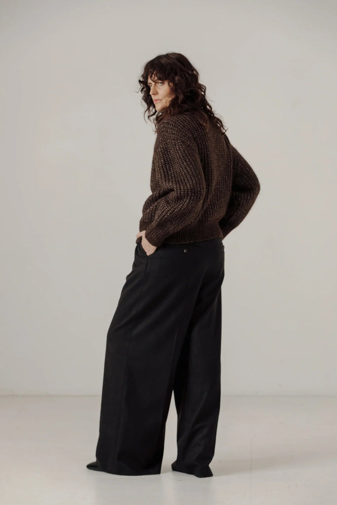 Bare Knitwear Alpine Quarter Zip Sweater (Carob) - Victoire BoutiqueBare KnitwearSweater Ottawa Boutique Shopping Clothing